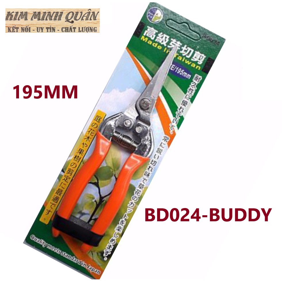 Kéo Tỉa Cành , Hái Quả Mũi Nhọn 195mm Cao Cấp BD024 BUDDY