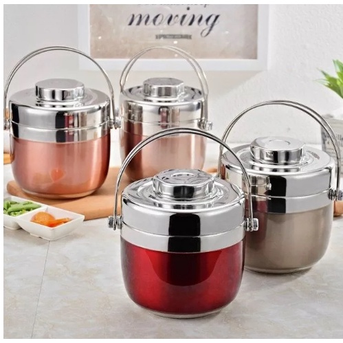 Cặp lồng bom xuất Hàn 1,3l - Camen giữ nhiệt Xuất Hàn- cà mên inox cao cấp -hộp đựng cơm - 1 ca mên inox 1.3l inox