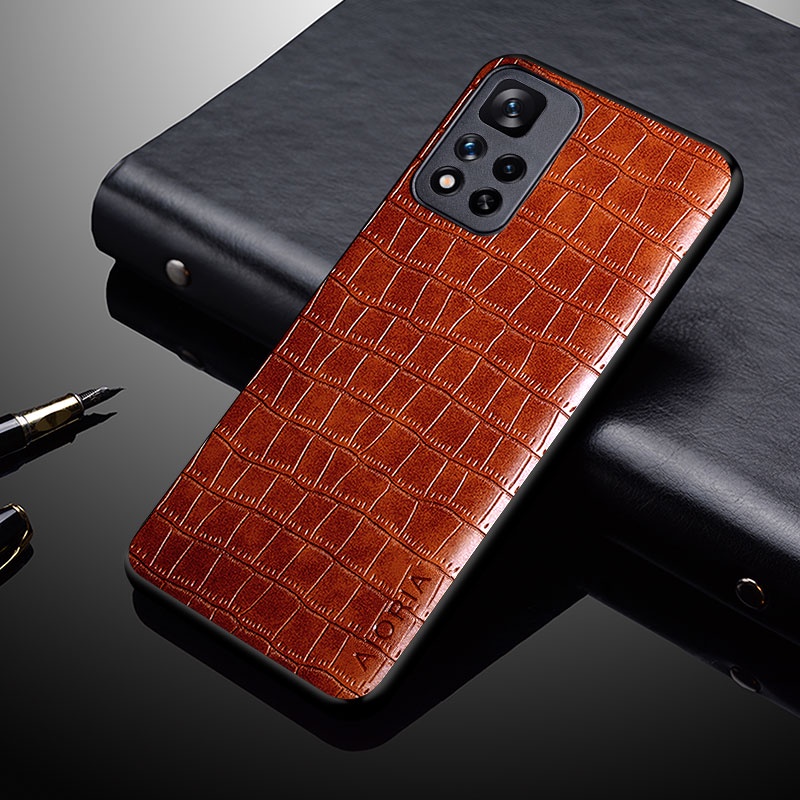 Ốp Da Cá Sấu Sang Trọng Cho Redmi note 11 pro plus 5G Cao Cấp Slim Fit Thiết Kế Lưới Thời Trang Lưới PU Ốp điện thoại Cho Redmi note 11 pro + 5G