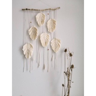 Macrame lá treo tường trang trí