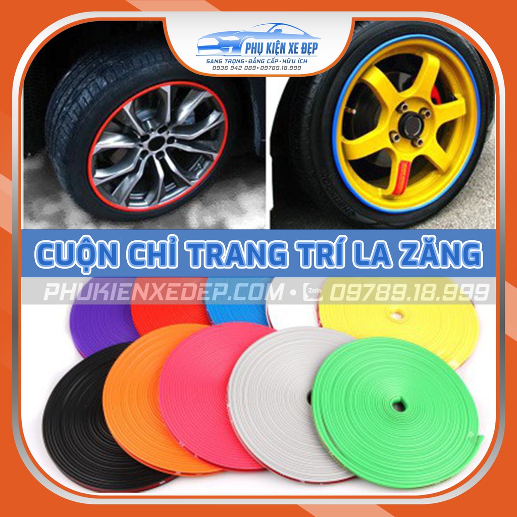 Chỉ trang trí lazang Phản quang dán vành xe ô tô