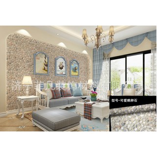 Combo 10m decal giấy dán tường đá sỏi khổ rộng 45 cm.