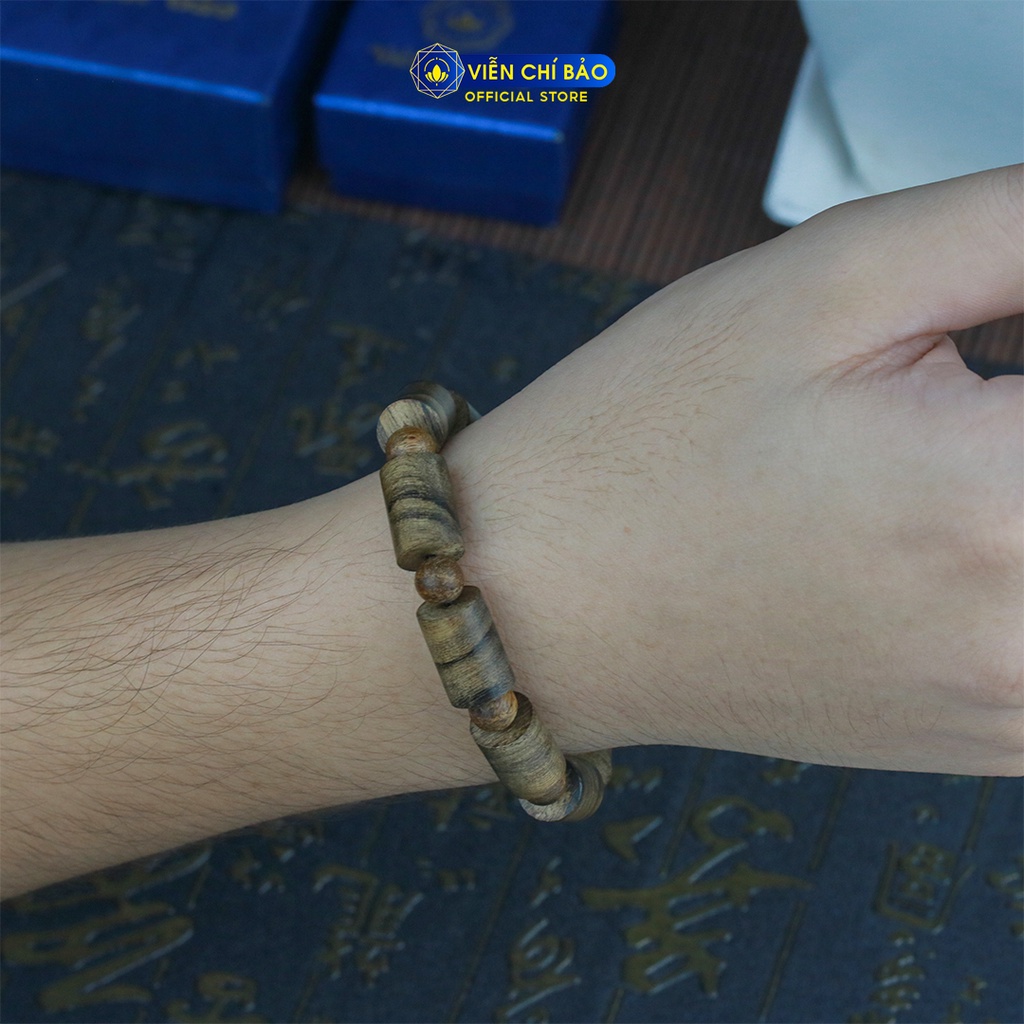 Vòng tay Trầm Hương nam nữ Trầm Indo đốt trúc 10mm thời trang phụ kiện trang sức Viễn Chí Bảo V000483