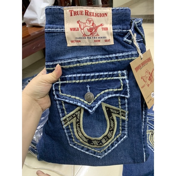 Quần jeans nam nắp túi chỉ nổi