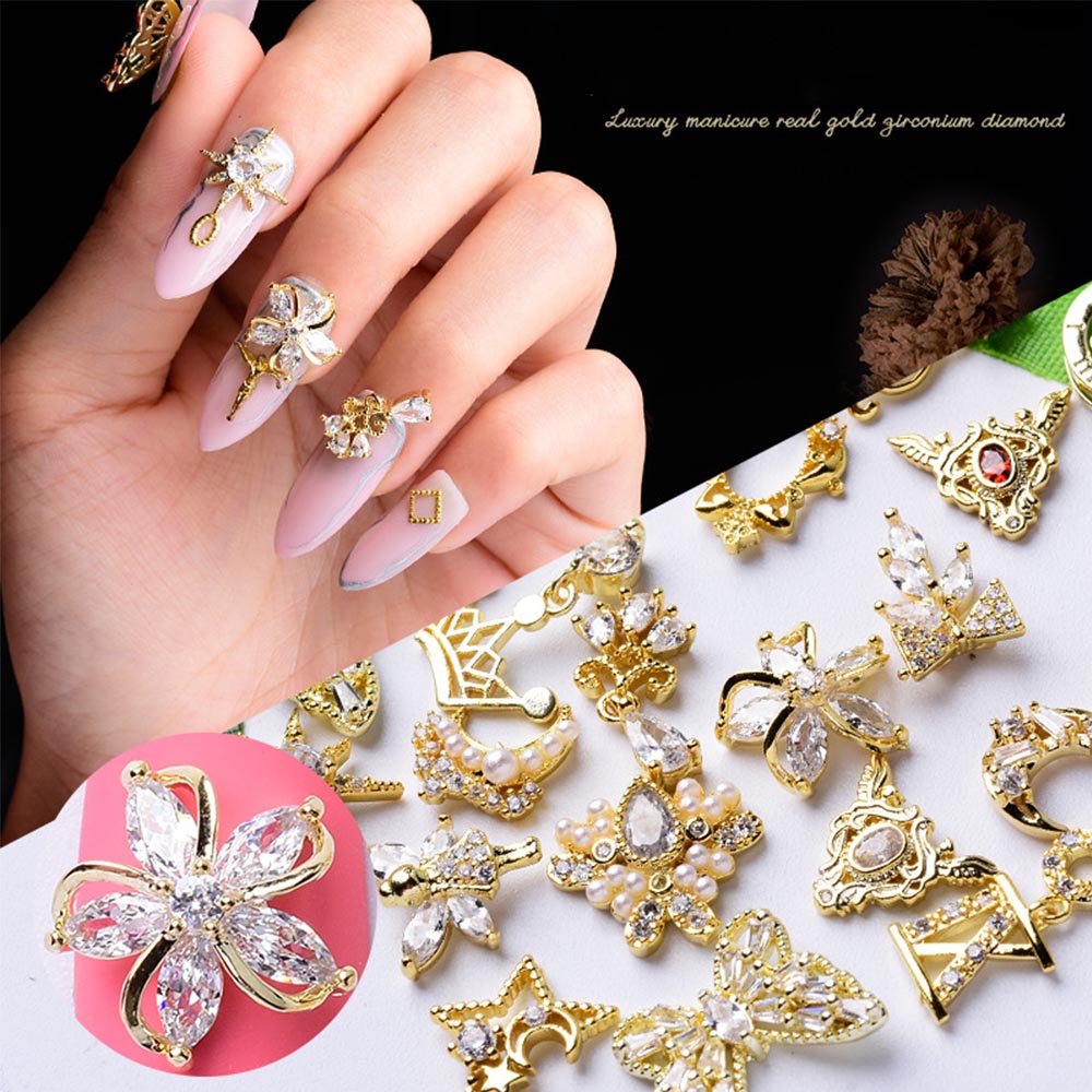 Phụ Kiện Trang Trí Móng Tay Nghệ Thuật 3d Hình Trăng Sao Lấp Lánh