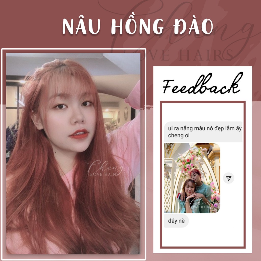 Thuốc Nhuộm Tóc Màu NÂU HỒNG ĐÀO Không Tẩy | Chenglovehair, Chenglovehairs