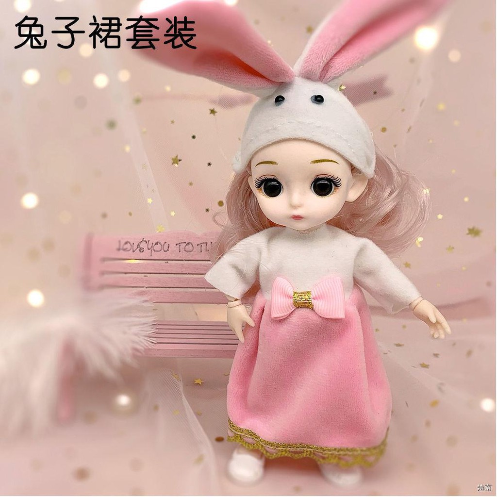 ∈17cm Búp bê Barbie 21 khớp có thể cử động cô gái công chúa đồ chơi mini ăn mặc dễ thương set bjd lớn