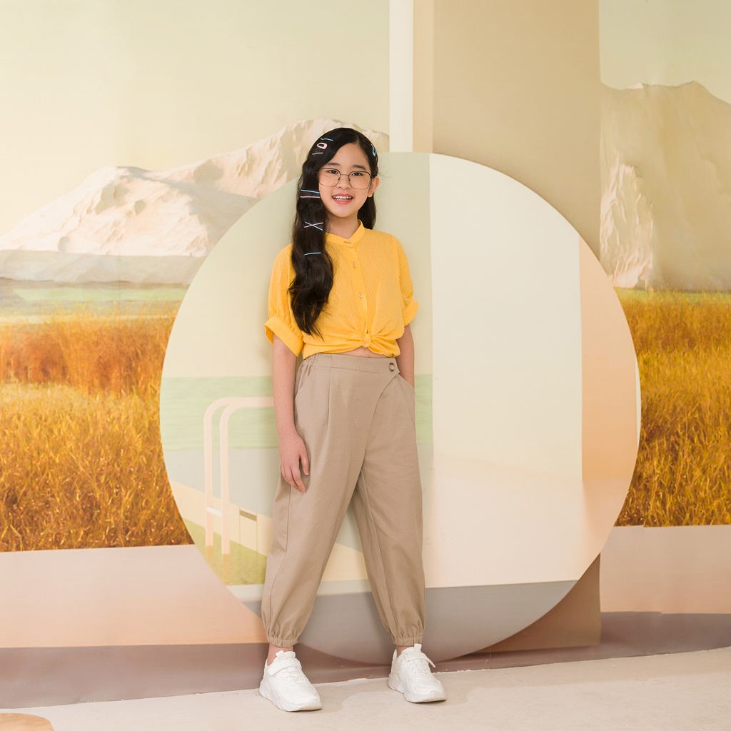 Áo sơ mi JOOKYLI bé gái màu vàng 16G0946