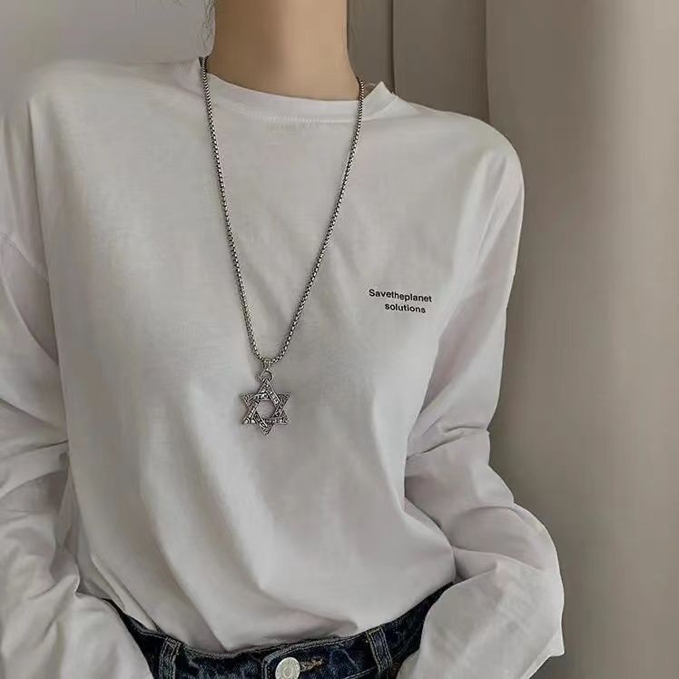 Vòng cổ Hình Ngôi Sao May Mắn Phong Cách hip hop Thời Trang Cho Nam Và Nữ