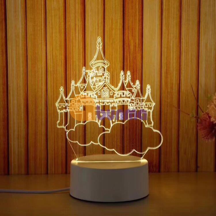 Đèn ngủ, đèn trang trí, Led 3D Lâu đài trên mây