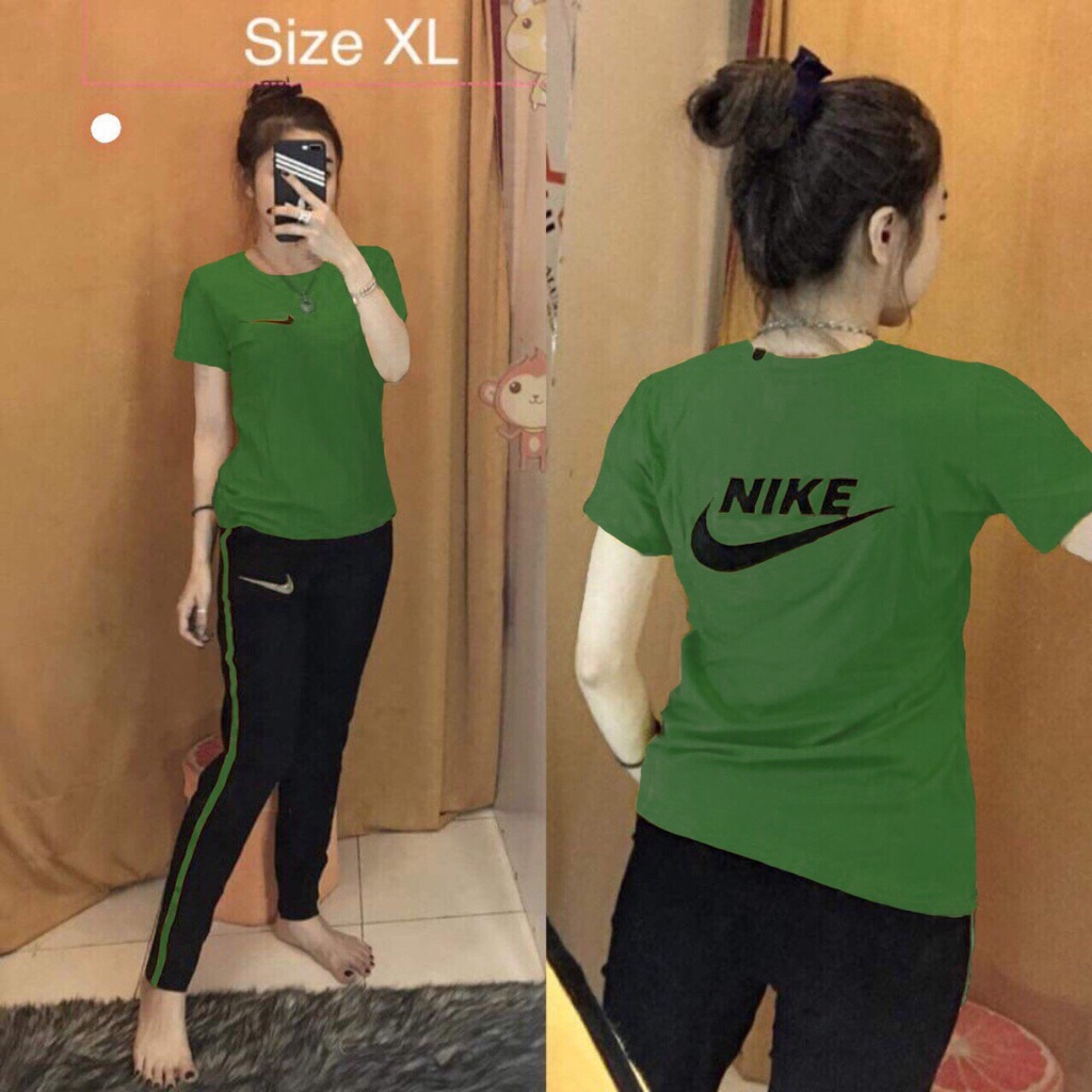 Đồ Bộ Ngắn Tay Quần Lửng Cotton Thể Thao Chạy Viền Logo Thêu