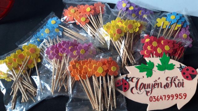 Túi 50 hoa bé ngoan giấy xốp nhiều màu