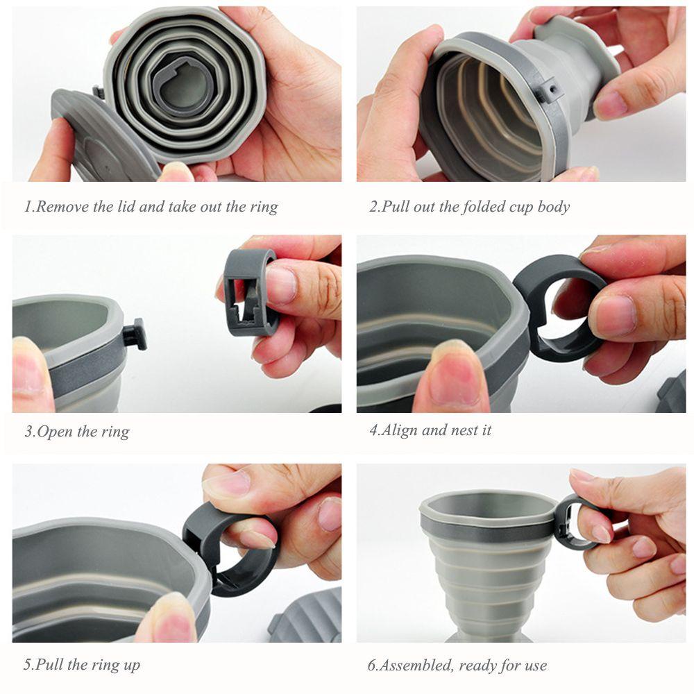 Cốc Uống Nước Silicone 220ml Có Thể Gấp Gọn Tiện Lợi Du Lịch