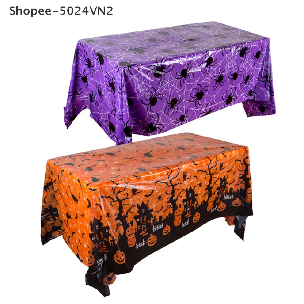 Khăn Trải Bàn Hình Chữ Nhật Bằng Nhựa Chống Nước Dùng Một Lần Phong Cách Halloween