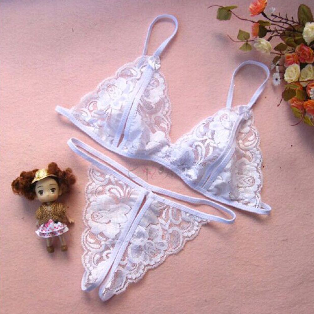 Bộ áo ngực 2 dây + quần lót nữ thêu ren gợi cảm