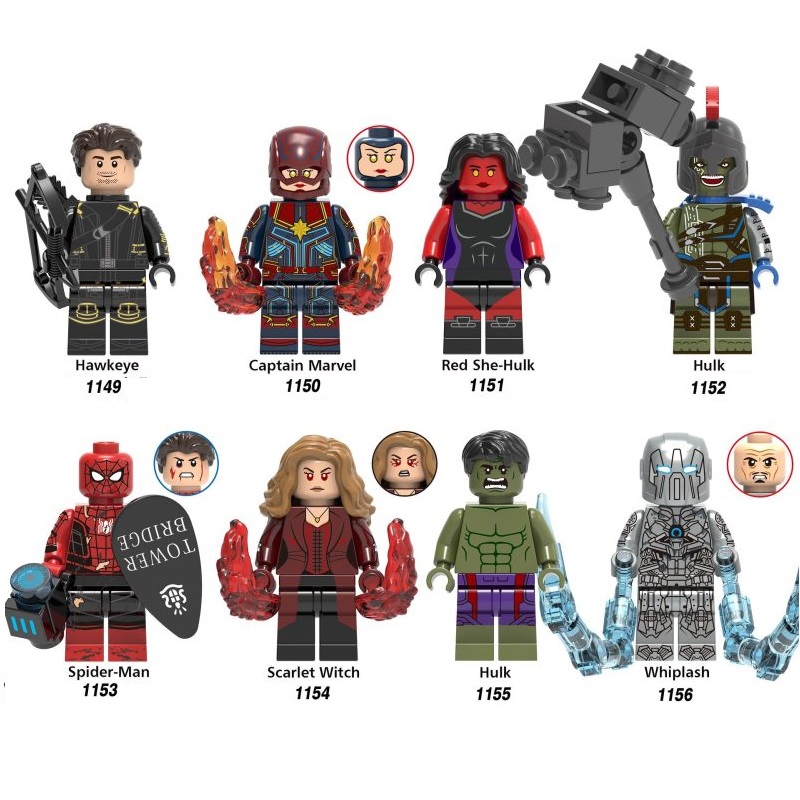Đồ Chơi Lắp Ráp Siêu Anh Hùng X0244 Avengers Hulk Scarlet Witch Hawkeye Spiderman