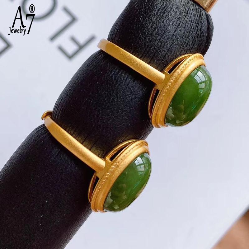 Nhẫn Hở Đính Đá A7 Mạ Vàng Phong Cách Cổ Điển Cho Nữ