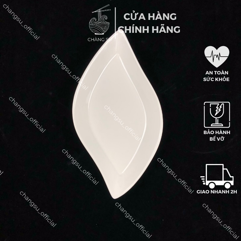 Bộ đĩa lá 6 dĩa sứ xoài phong cách châu âu - Set bát đĩa hoa đẹp thắp hương cúng gia tiên