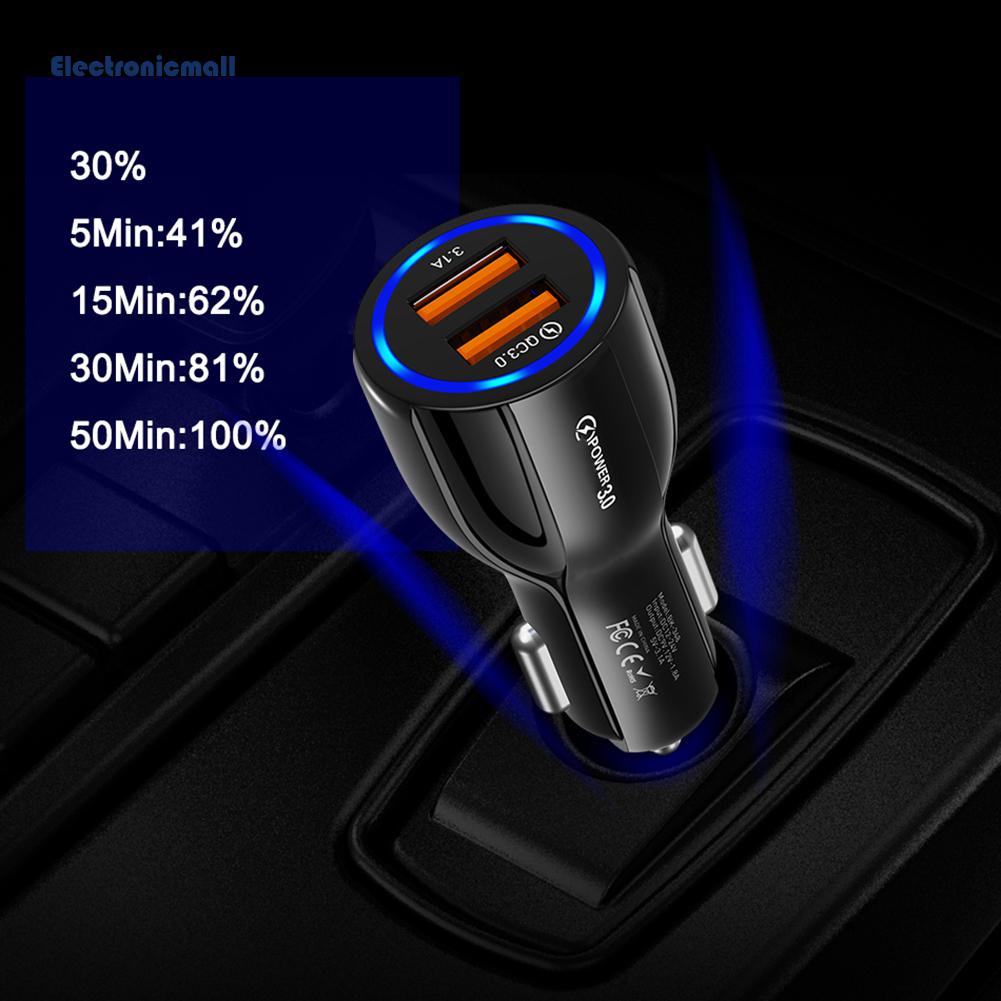 Tẩu sạc điện thoại nhanh qc3.0 hai cổng usb cho xe hơi