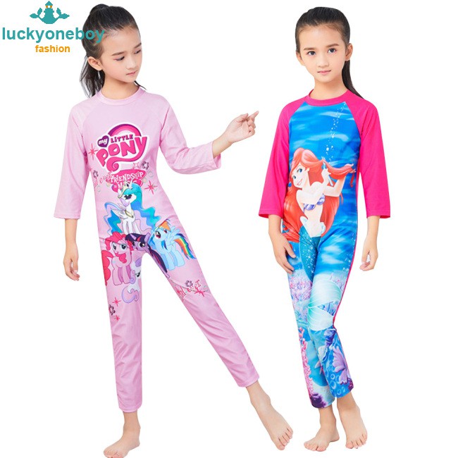 Đồ bơi tay dài hoạ tiết hoạt hình cho bé gái