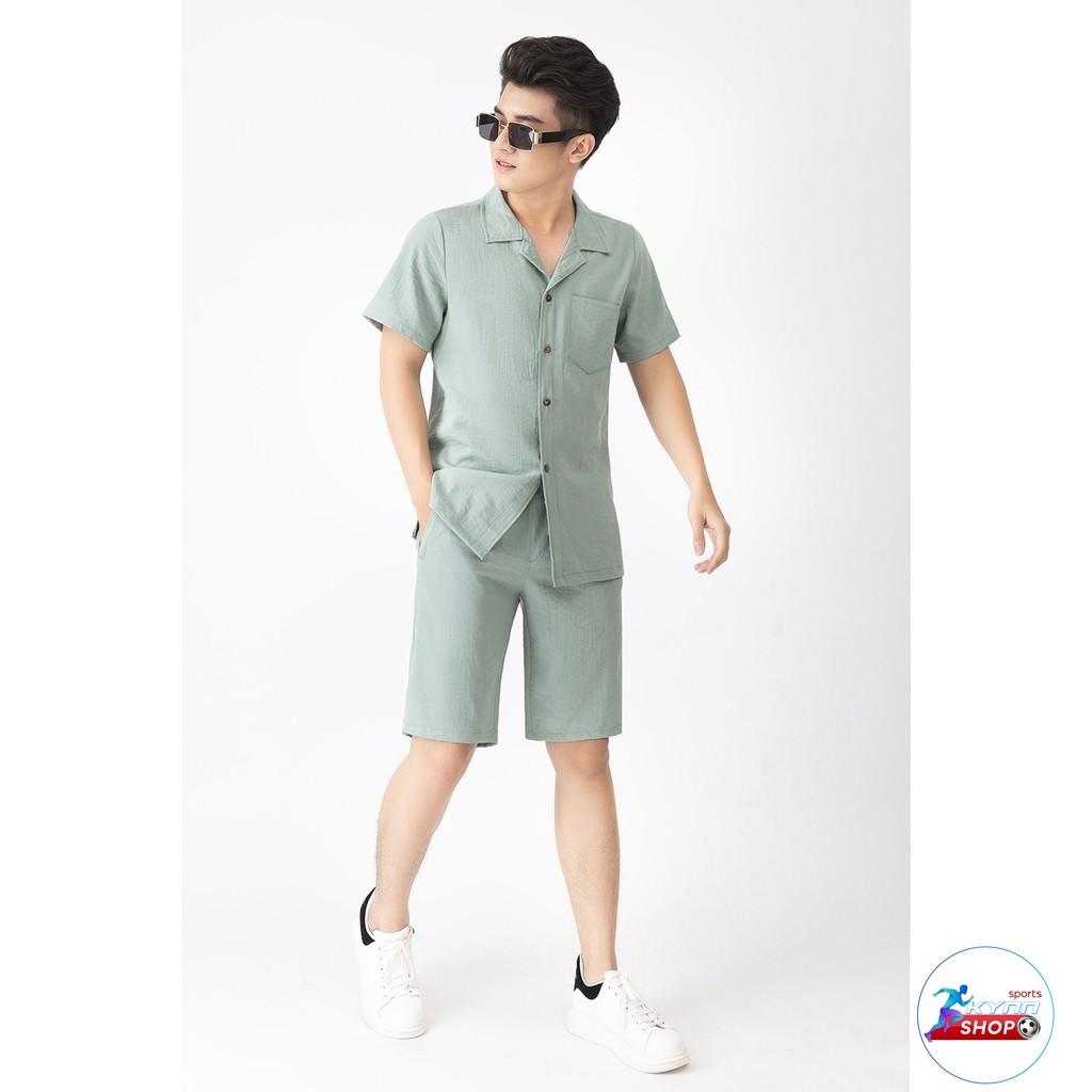 Bộ quần áo chất liệu vải đũi cao cấp thoáng mát thời trang nam Kynn shop