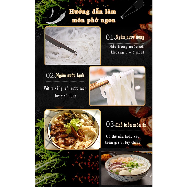 2KG Mì Phở Gạo Sạch Khô Hà Nội Food Đặc Sản Thơm Ngon Hảo Hạng - Bún Phở Khô, Hủ Tiếu Khô - Mỳ Phở Gạo Rice Vermicelli