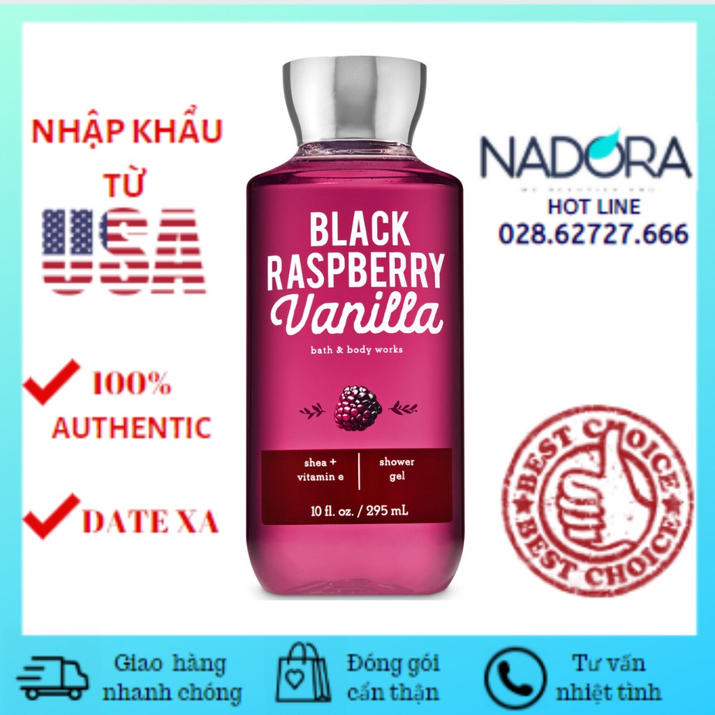 Sữa Tắm Bath &amp; Body Works - Black Raspberry Vanilla Shower Gel 295ml.