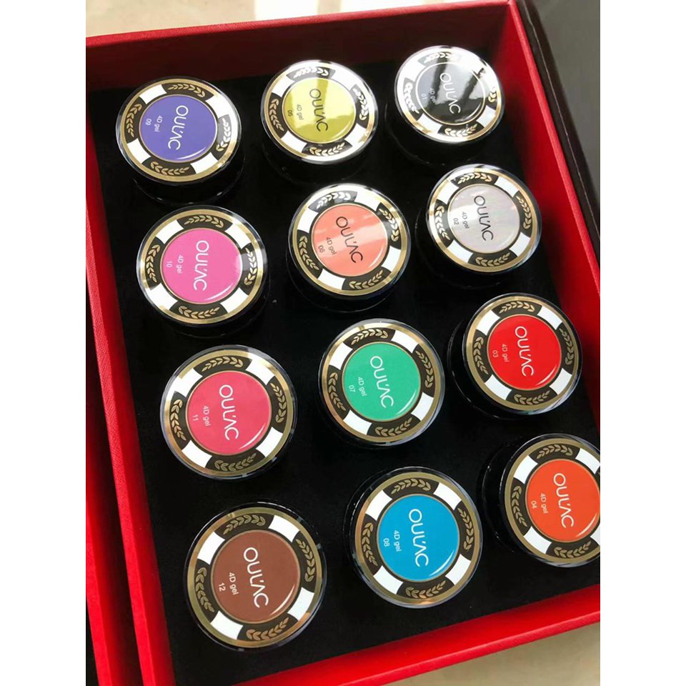 Sét Gel Vẽ 3D Cao Cấp Oulac Màu Đẹp Cực Chất 12 Màu