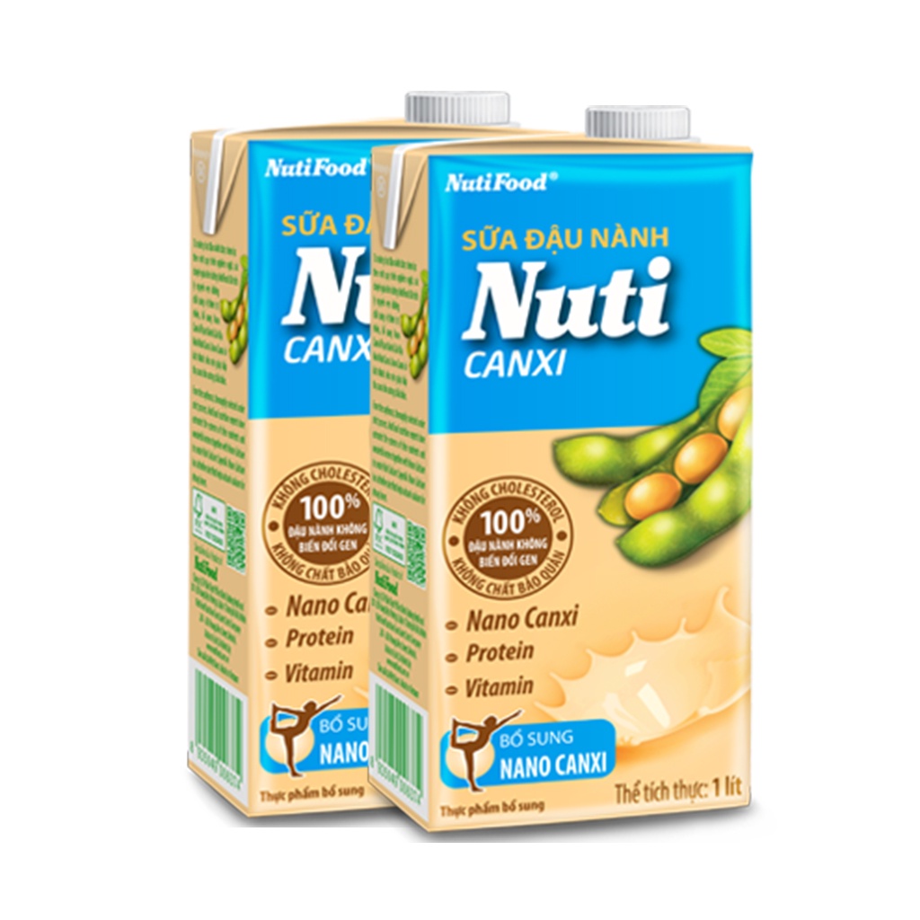 4 Hộp 1 Lít Sữa Đậu Nành Nuti Canxi-TUHStore