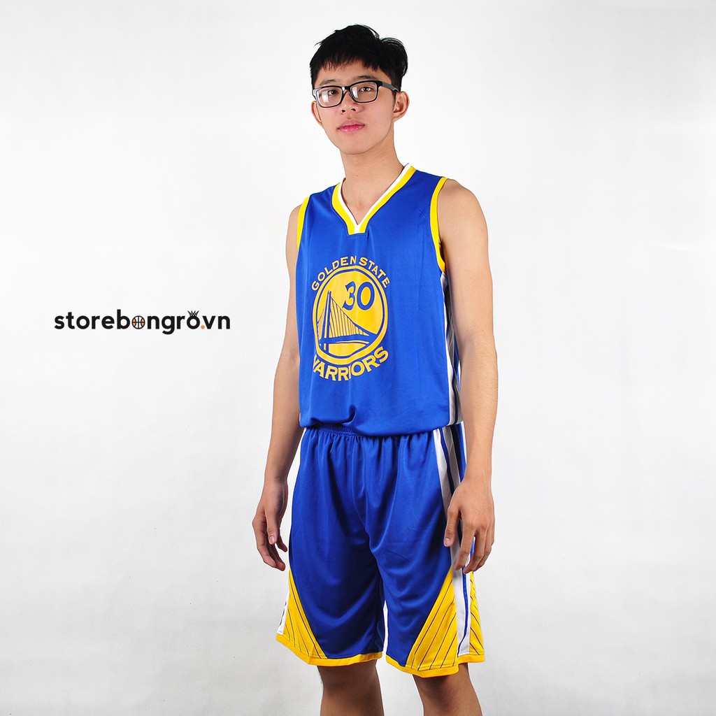 Set Bộ Đồ Bóng Rổ GSW Xanh Curry 30