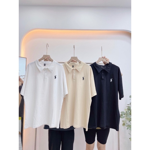 Áo polo thêu logo chất cotton mát (hàng sẵn)