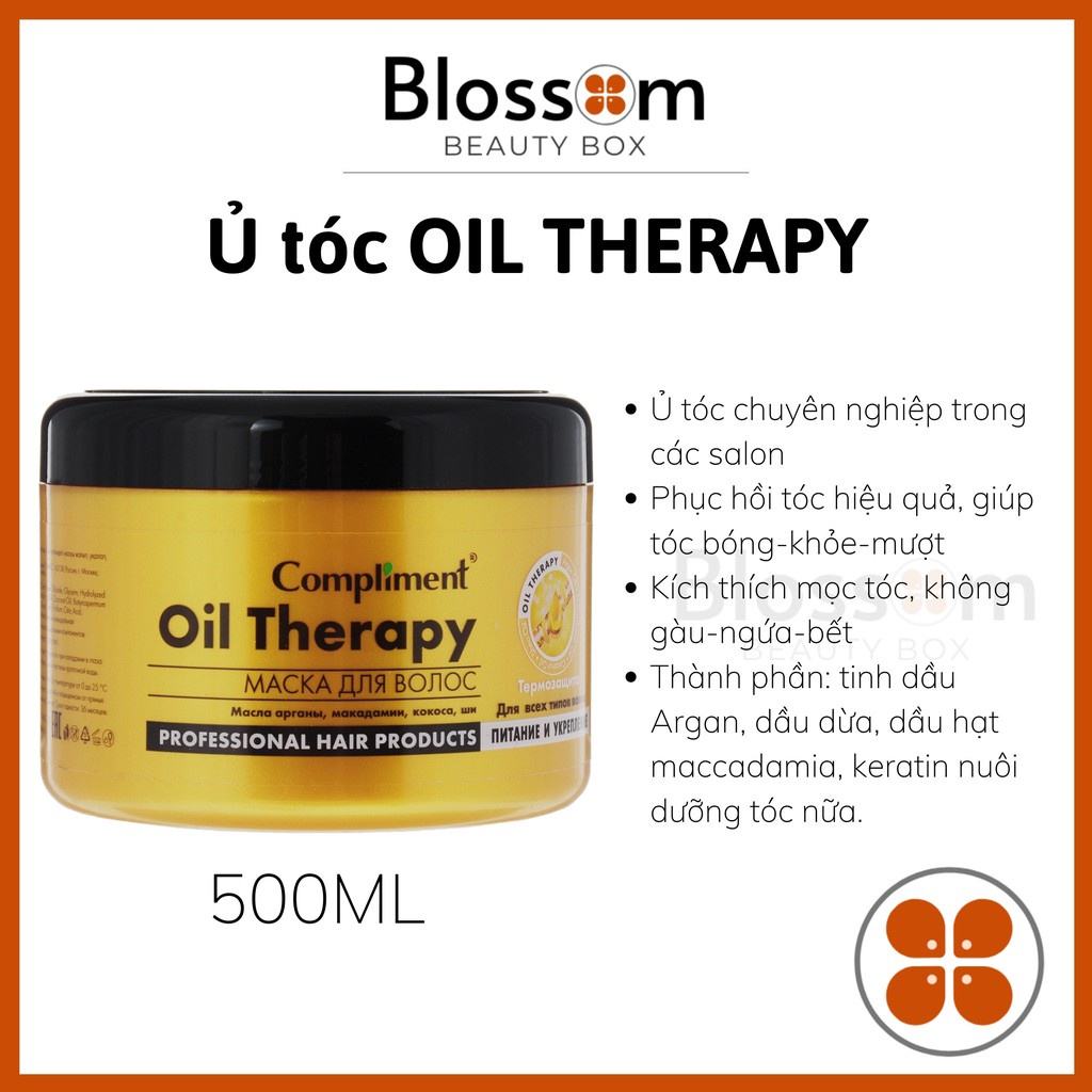 Ủ Tóc, Chăm Sóc Chuẩn Salon Phục Hồi Dưỡng Tóc Chắc Khoẻ Bóng Mượt Bồng Bềnh Compliment Oil Therapy Argan Oil 500ml