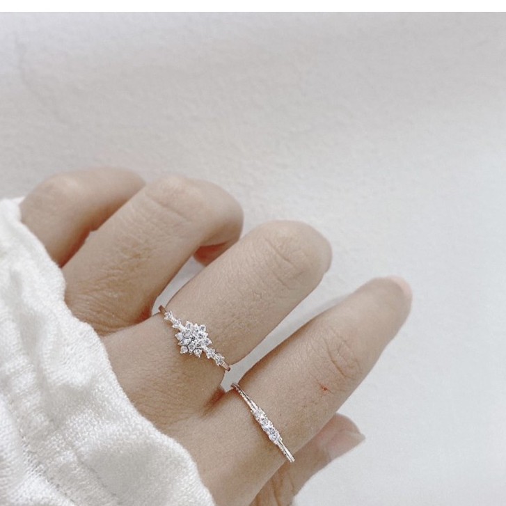 Nhẫn Bạc cao cấp hình bông tuyết gắn đá, Nhẫn bạc nữ xinh_ 𝑪𝒂𝒎 𝒌𝒆̂́𝒕 𝒄𝒉𝒖𝒂̂̉𝒏 𝑩𝒂̣𝒄_ TUNA SILVER Trang sức Bạc