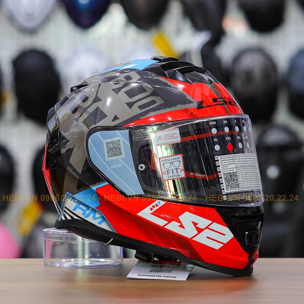Nón Fullface 2 Kính LS2 FF800 Xám Đỏ Sprinter