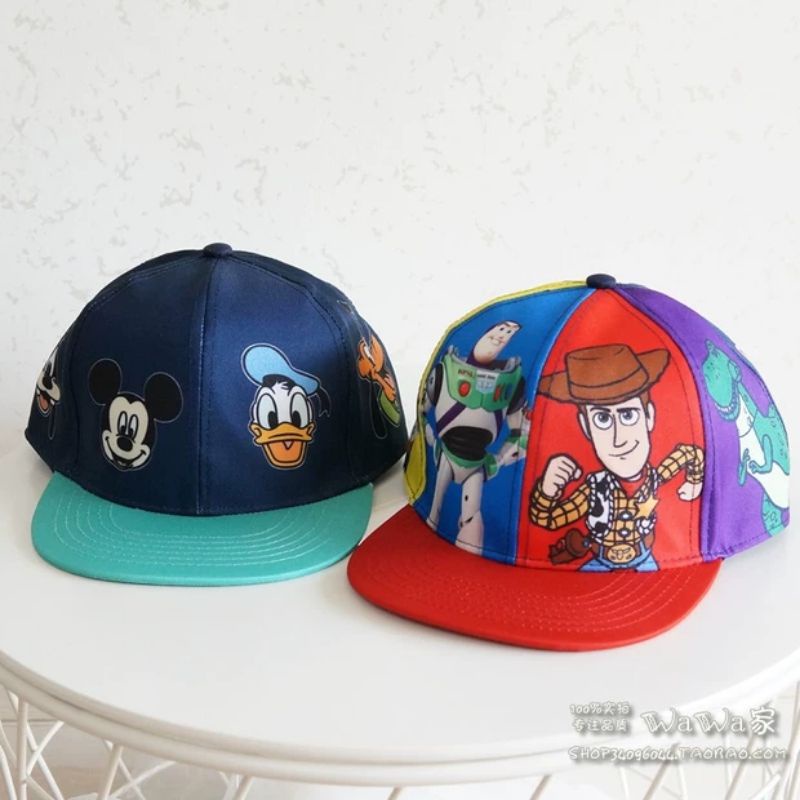 Mũ lưỡi trai H&amp;M xuất dư cho bé trai 3-8 tuổi - Nón Snapback trẻ em Mẫu Hoạt hình cao bồi Woody