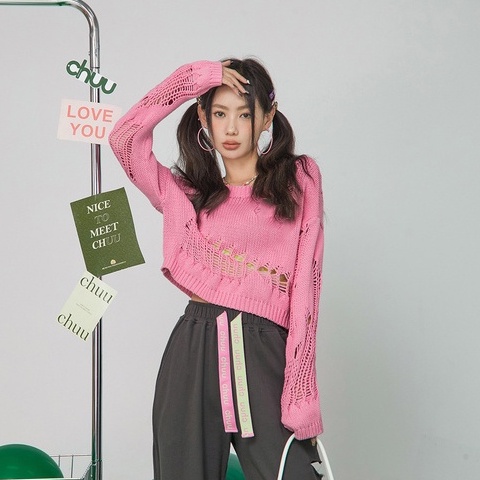 Porozi  Áo sweater  dệt kim tay dài phong cách thời trang Hàn Quốc tùy chọn màu sắc cho nữ