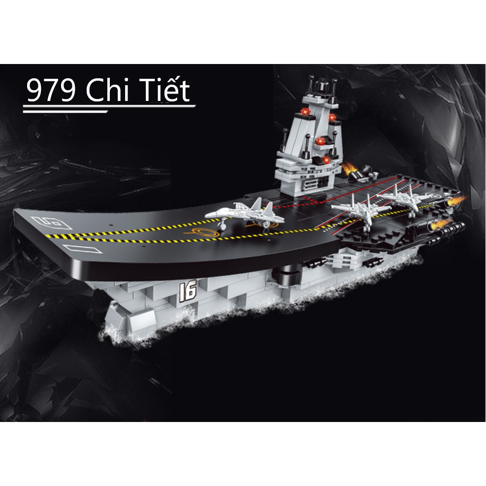 [979 CHI TIẾT] BỘ ĐỒ CHƠI XẾP HÌNH LEGO CHIẾN HẠM, Lego Tàu Sân Bay,Tàu Chiến, Mô Hình Xe Tăng, Lắp Ghép Oto