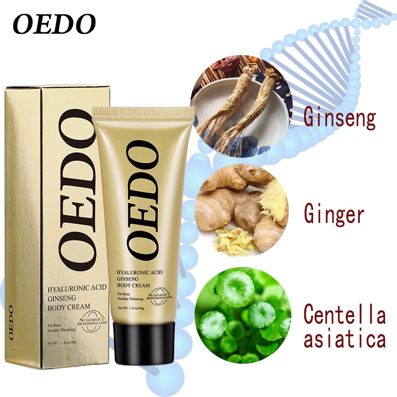 OEDO Bộ sản phẩm gồm kem giảm béo chiết xuất nhân sâm và axit hyaluronic đốt cháy mỡ thừa + tinh dầu mát xa làm nở ngực