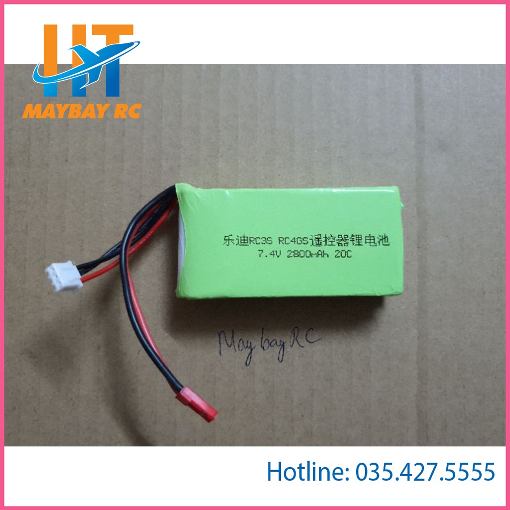 Pin lipo 2s 7.4v 2800mAh thích hợp cho tay điều khiển rc4gs, rc6gs...