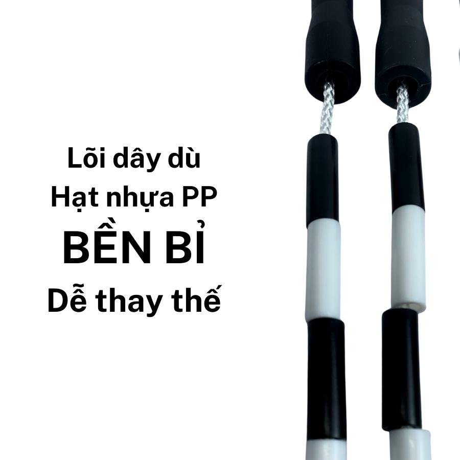 Dây nhảy Beaded, chuỗi hạt, Dây nhảy thể dục - LemonRope Skill - Chất liệu Nhựa cao cấp, Siêu bền-Màu Đen Trắng