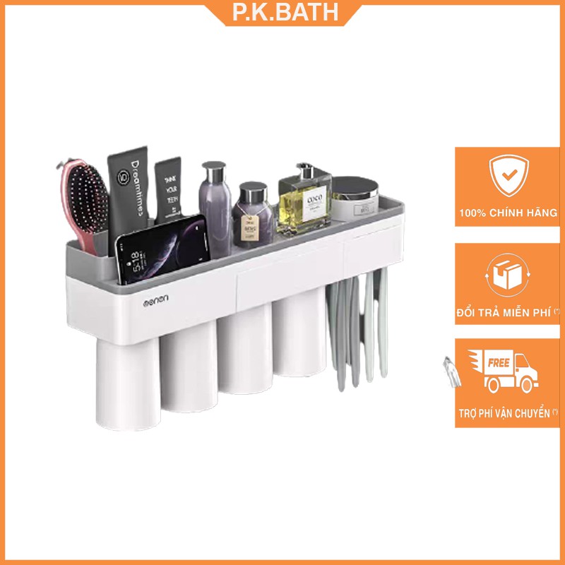 Giá kệ để đồ trong nhà tắm kèm 4 cốc từ tính nam châm cao cấp