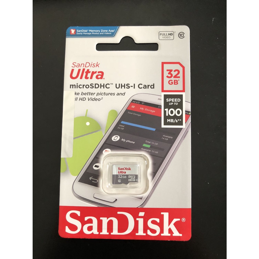 Thẻ Nhớ MicroSD SanDisk Ultra 32GB 100MB/s - Hàng Chính Hãng