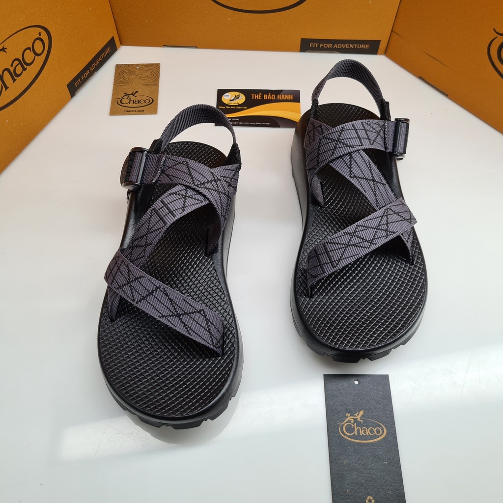 Giày Sandal Chaco Nam - Xám Chỉ Đen TG6805, Dép Sandal Chaco Bảo hành 12 tháng