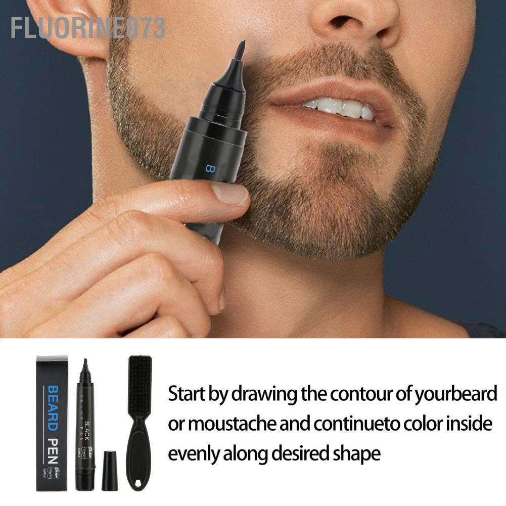 [Hàng Sẵn] Beard Pencil Filler Set ABS Waterproof 4 Tip Beard Pen Brush để làm đầy ria mép 【Fluorine073】