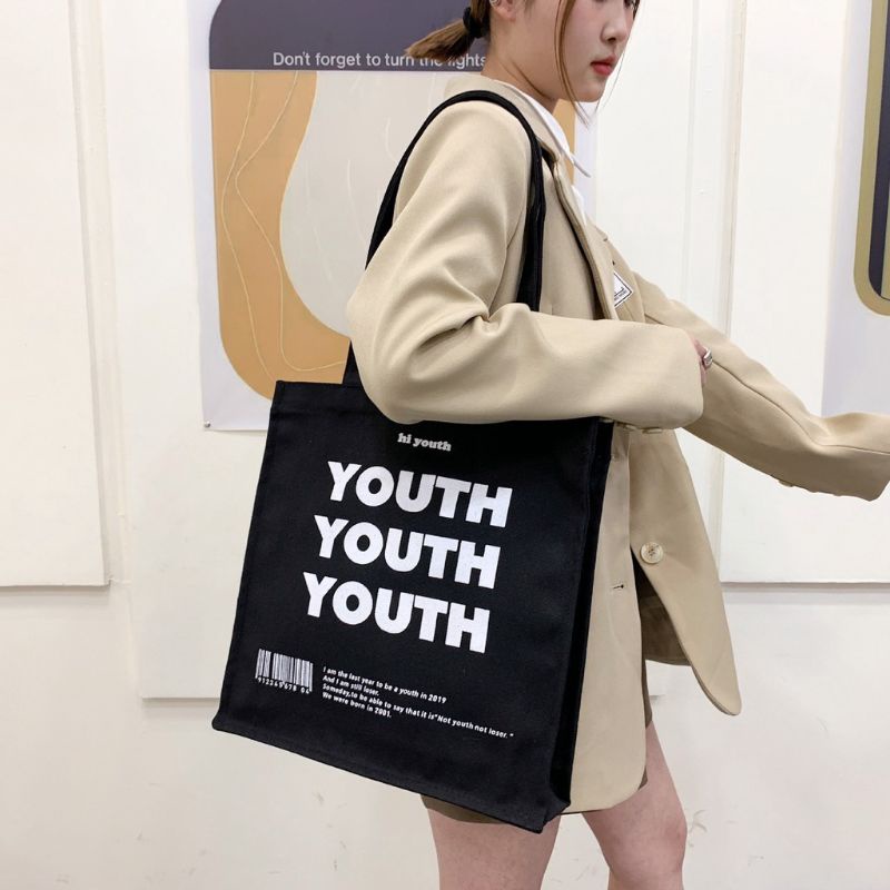 Túi tote canvas đáy vuông