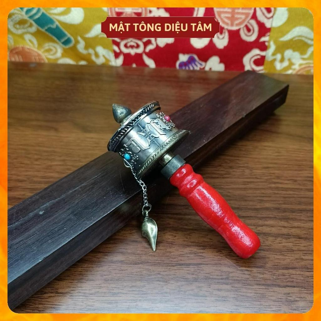 Kinh luân xoay cầm tay mini bánh xe Om Mani Padme Hum Mani Tây Tạng cầu bình an, tài lộc
