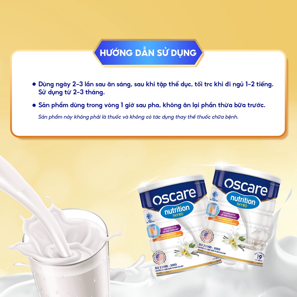 Bộ 6 Hộp Sữa Bột Cung Cấp Dinh Dưỡng Cho Người Bị Tuyến Giáp OSCARE Nutrition Thyro Hộp 900g