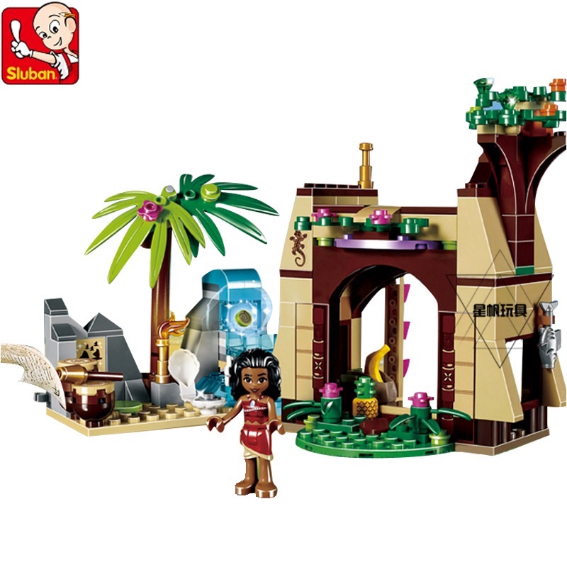 Bộ đồ chơi lắp ráp SLUBAN chuyến phiêu lưu đảo của công chúa Moana Disney 208 mảnh vui nhộn cho bé