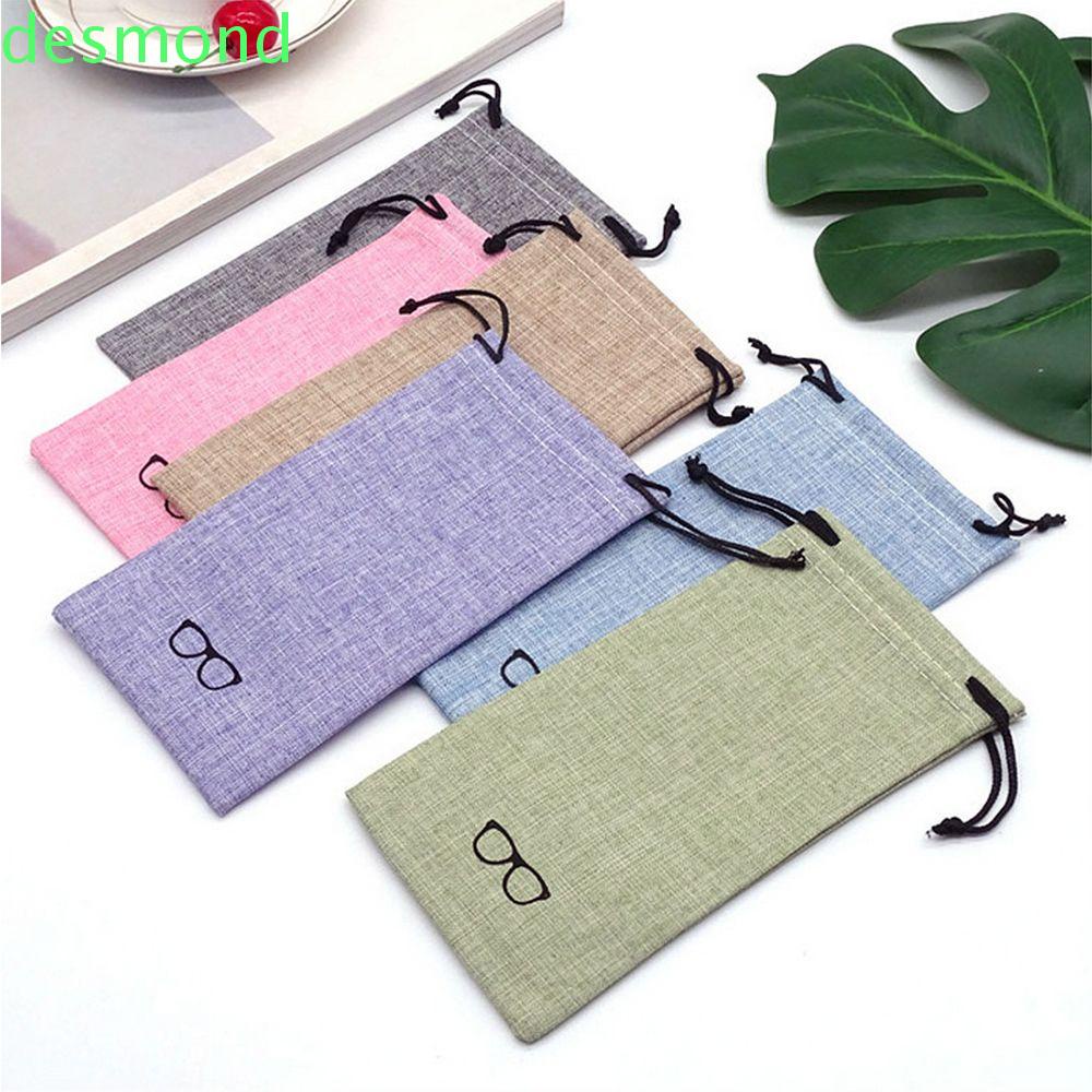 Túi dây rút đựng mắt kính/điện thoại 6 màu bằng vải lanh