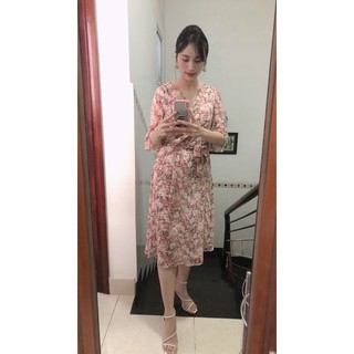 ĐẦM XÒE HOA CỔ V 3 MÀU 3015